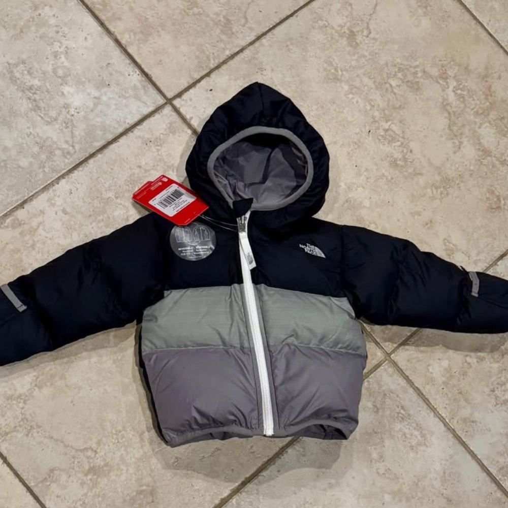 The North Face Kids Puffer Jacket - Black and Gray